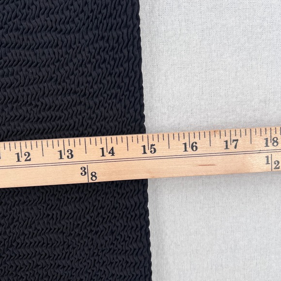 VINTAGE JANTZEN Stretch Leggings Womens 10 Black Crinkle Knit Pull On Elastic - Picture 9 of 11